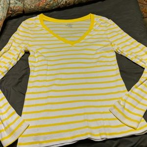 Old Navy yelloe and white striped, size Large